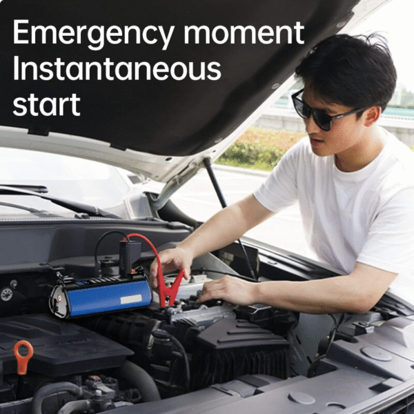 12000mAh/16000mAh/20000mAh Car Jump Starter with 150PSI Air Compressor Digital Tire Inflator with LED Light - Image 3