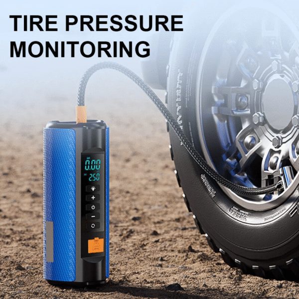 12000mAh/16000mAh/20000mAh Car Jump Starter with 150PSI Air Compressor Digital Tire Inflator with LED Light - Image 4
