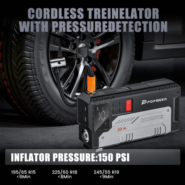 PD-JA1 20000mAh 2500A Professional Portable Car Jump Starter Inflator Emergency Start Power Supply Air Pump All-In-One Machine - Image 4